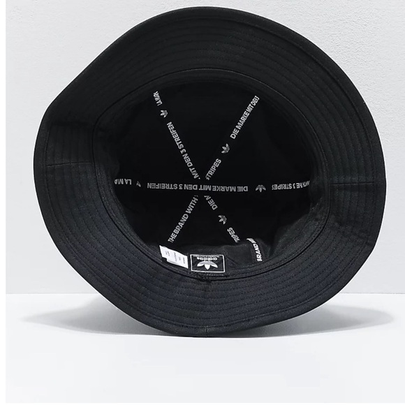 Adidas Unisex Originals Bell Bucket Hat Black White Logo Boonie - Picture 6 of 10